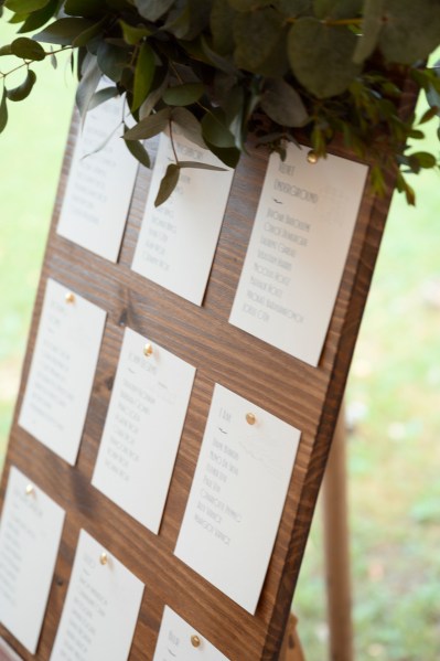 Guest seating arrangement placement detail sign